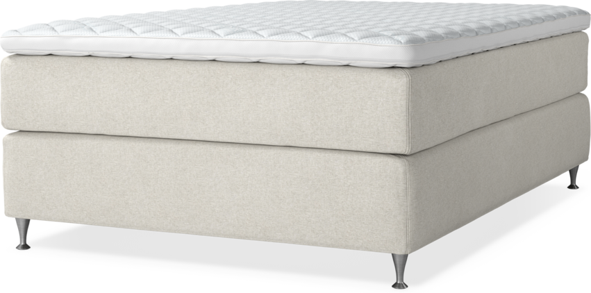 Delux Exclusive - Kontinentalsäng, enkelsäng 140 cm med bäddmadrass - Beige
