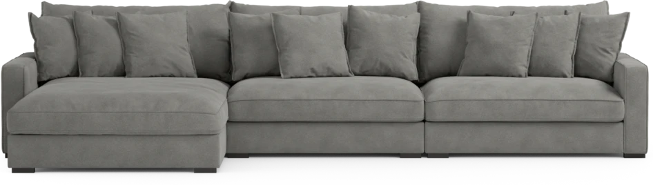 Rossi - 4-sits soffa med schäslong XL vänster - Grå