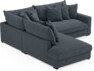Rossi - 2-sits soffa med divan vänster - Blå