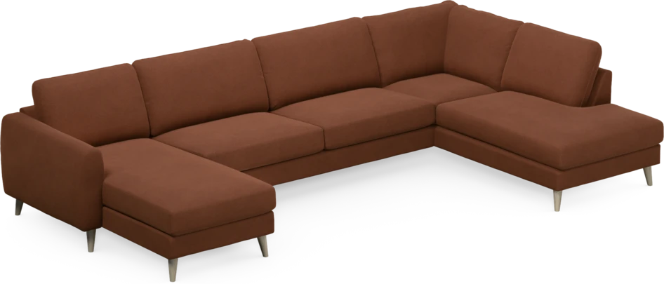 Bridge - 3-sits soffa med schäslong vänster och divan höger - Orange