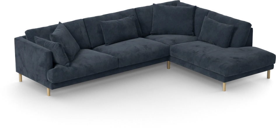 Harper - 3-sits soffa med divan höger - Blå