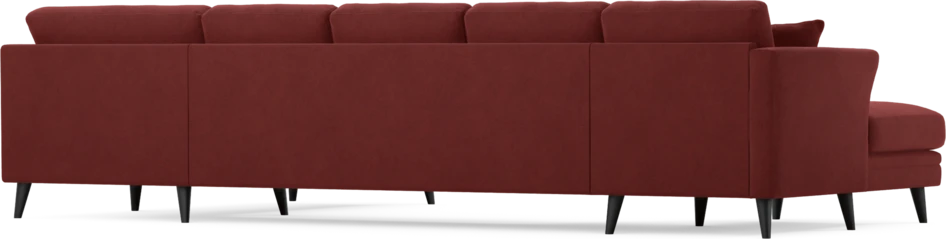 Eden - 3-sits soffa med schäslong vänster och divan höger - Röd