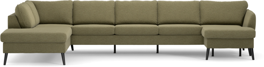 County - 4-sits soffa med divan vänster och schäslong höger - Grön