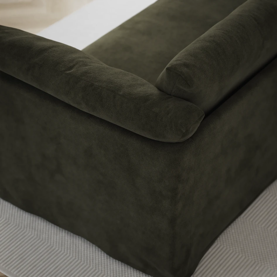 Cherrie - 3-sits soffa med divan vänster, med kappa - Grön