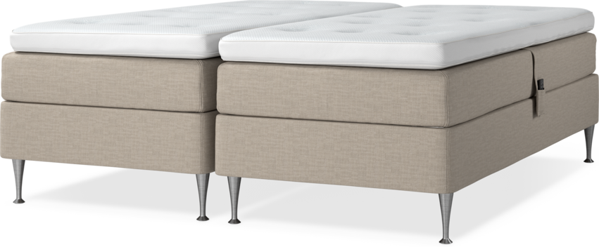 Delux Sense - Ställbar säng, dubbelsäng med bäddmadrass - Beige