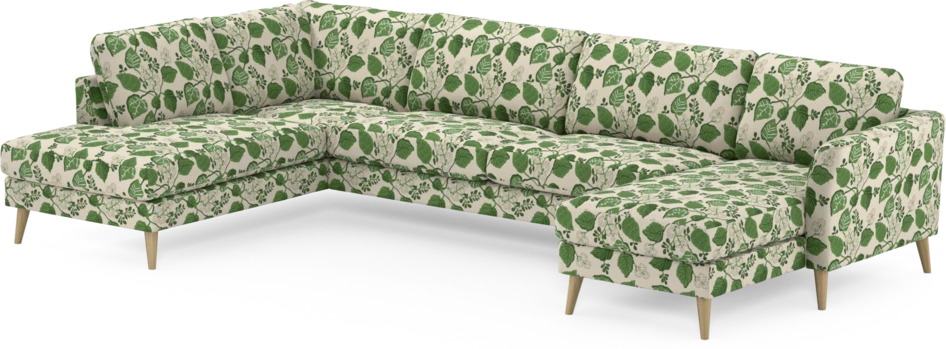 Bridge - 3-sits soffa med divan vänster och schäslong höger - Grön