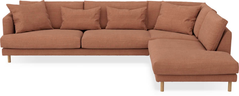 Harper - 3-sits soffa med divan höger - Orange