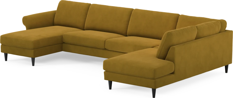 Bridge - 3-sits soffa med schäslong vänster och divan höger - Gul
