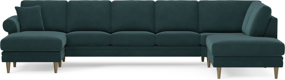 Eden - 3-sits soffa med schäslong vänster och divan höger - Blå