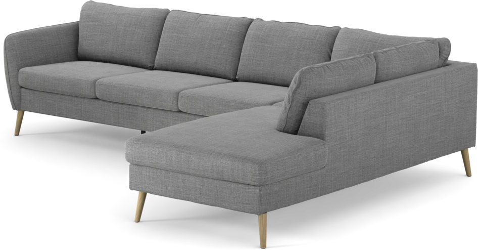 County - 3-sits soffa med divan höger - Grå