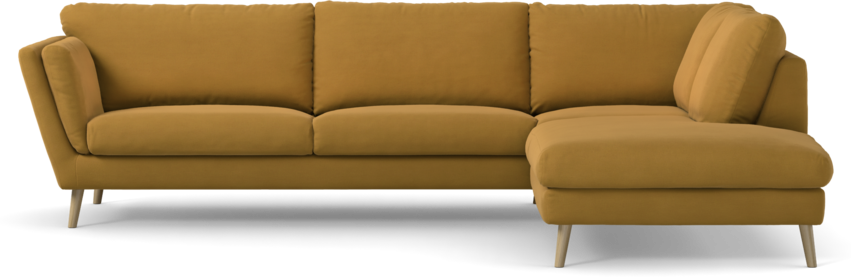Madison Lux - 3-sits soffa med divan höger - Gul