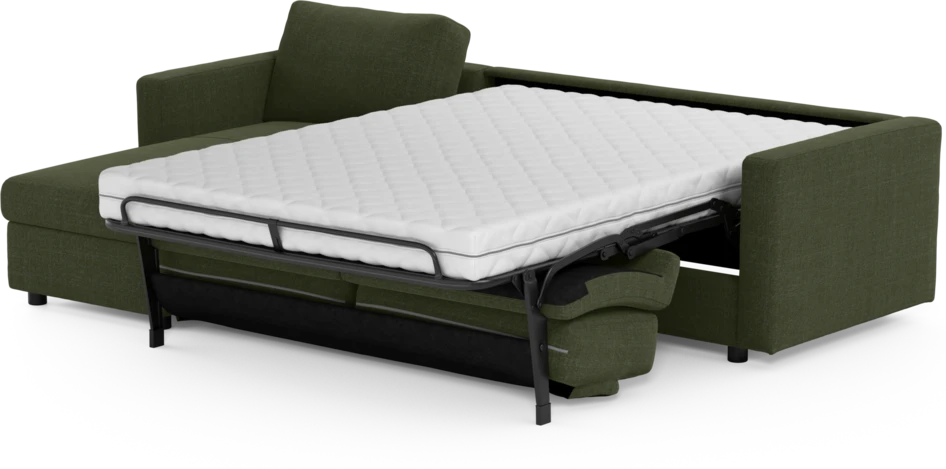 Lindö - Bäddsoffa 2,5-sits med schäslong, vändbar - Grön