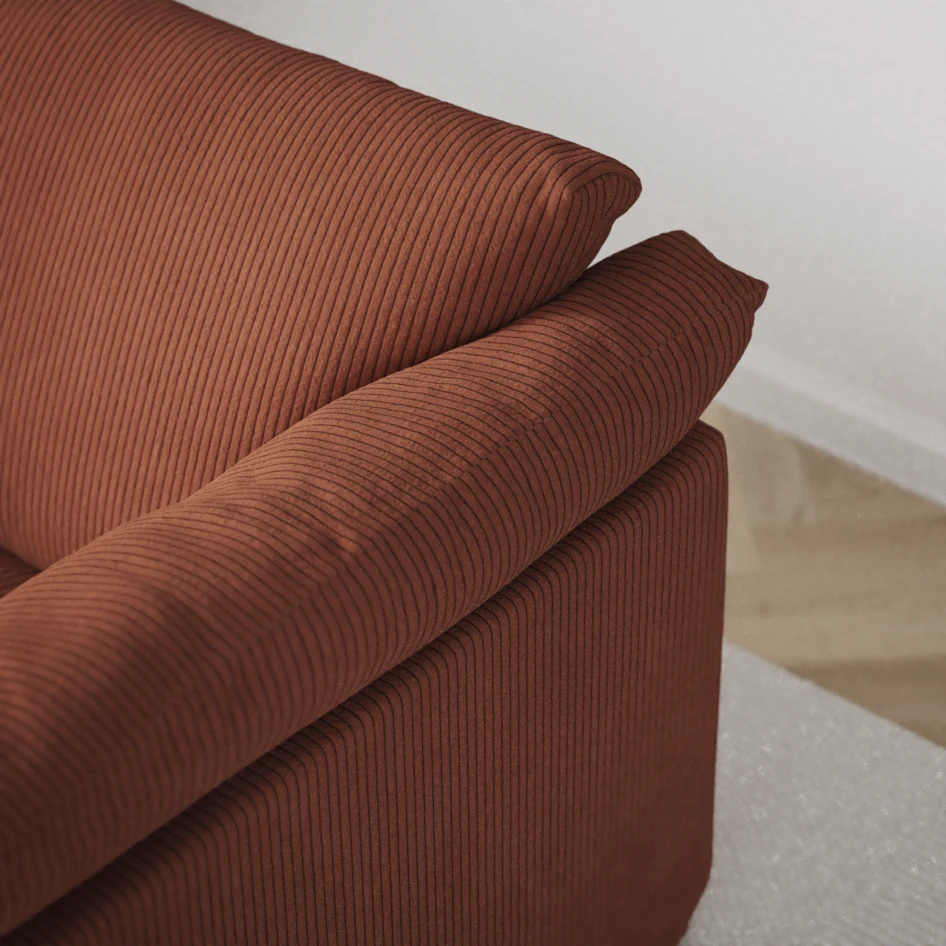 Cherrie - 3-sits soffa med divan höger, med kappa - Orange