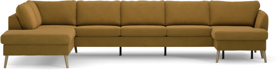 County - 4-sits soffa med divan vänster och schäslong höger - Gul
