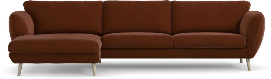Madison Lux - 3-sits soffa med schäslong vänster - Orange