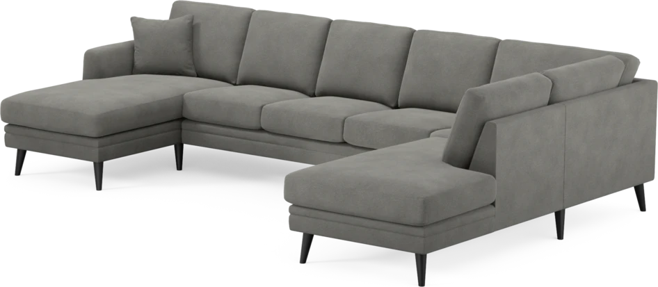 Eden - 3-sits soffa med schäslong vänster och divan höger - Grå