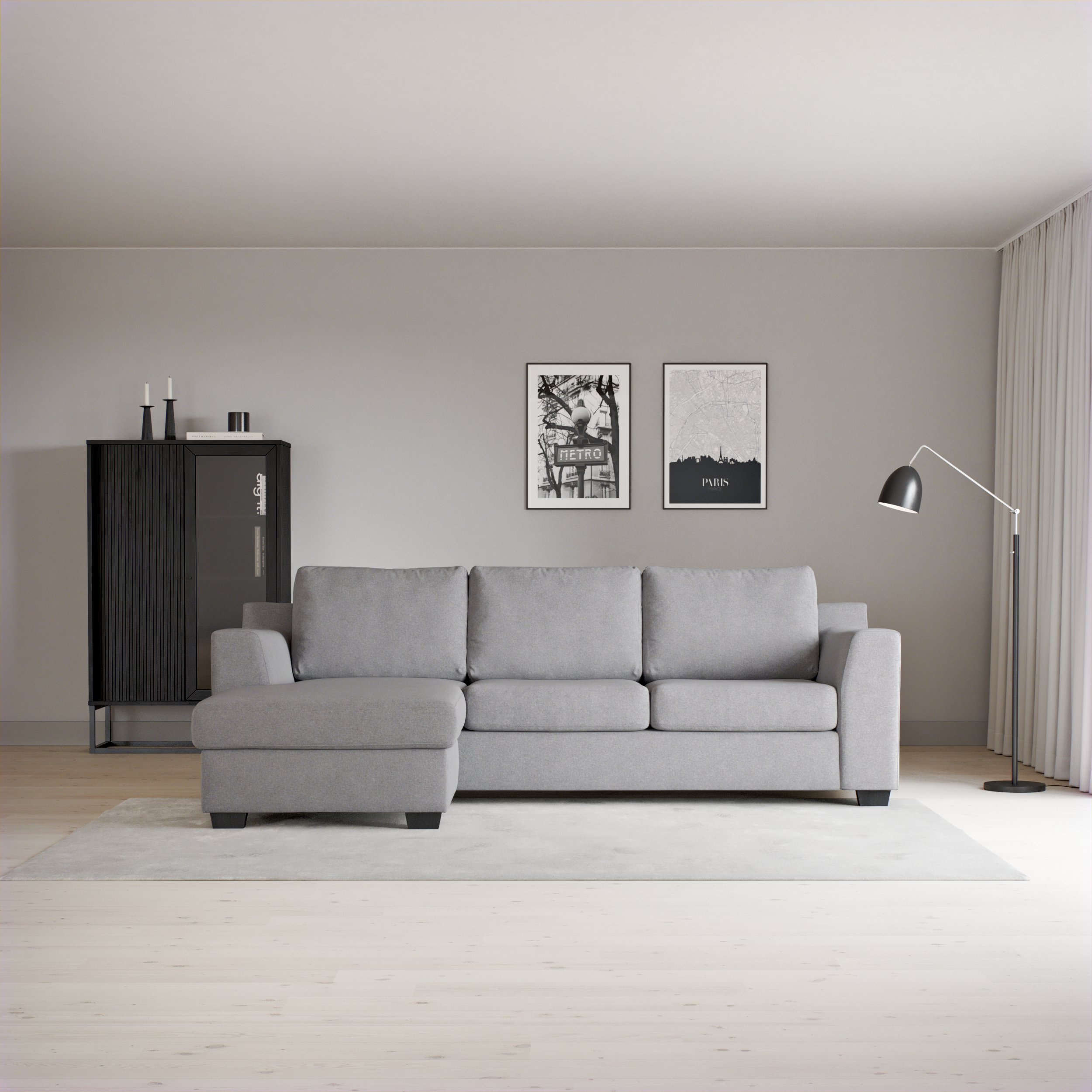 Friday, 3-sits soffa med schäslong vänster