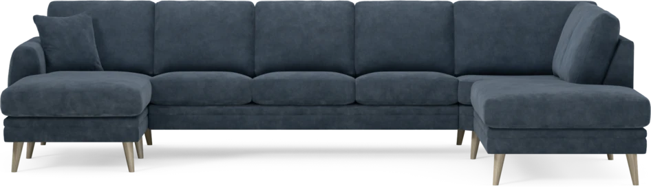 Eden - 3-sits soffa med schäslong vänster och divan höger - Blå