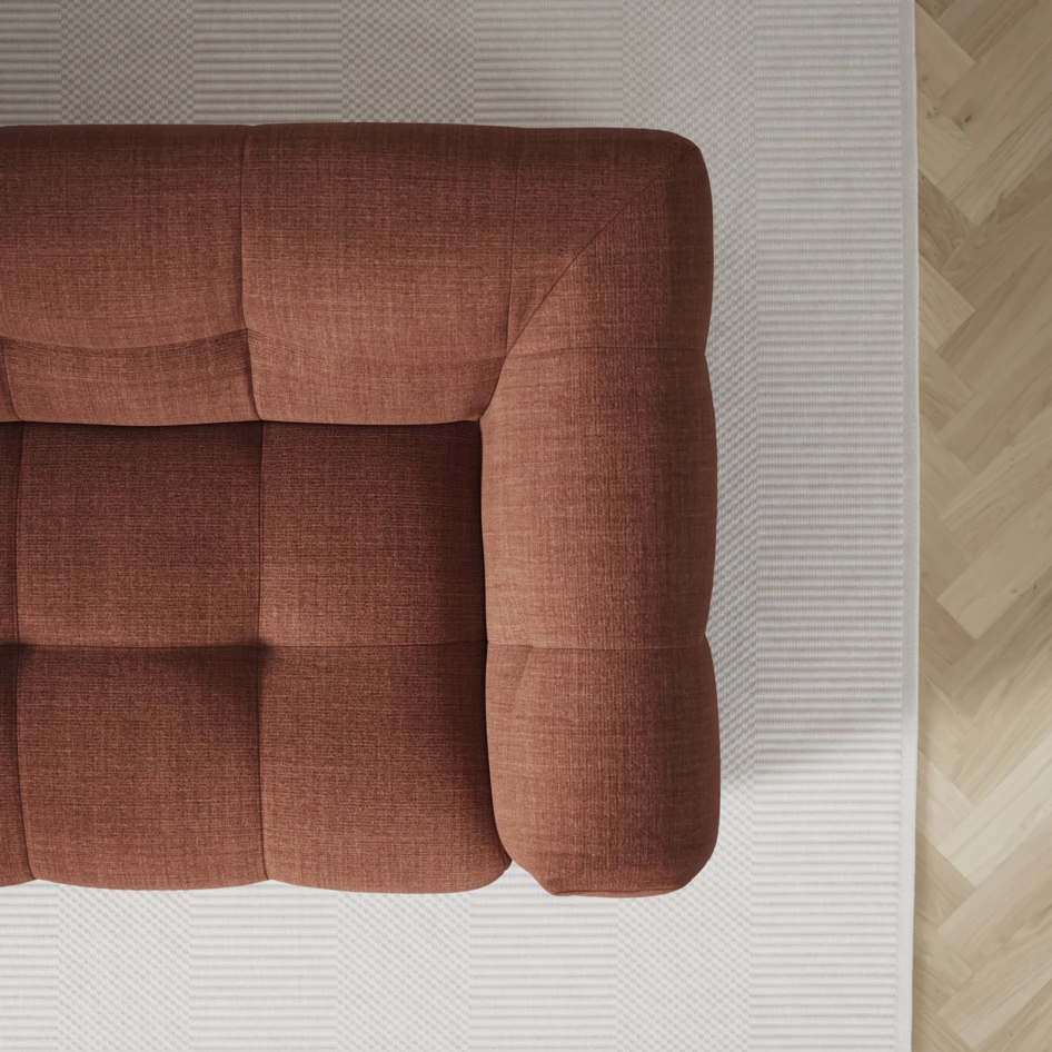 Bella - 3-sits soffa med divan vänster - Orange