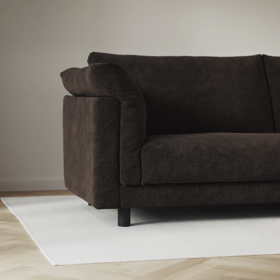 Cherrie - 2,5-sits soffa, hel dyna, fast klädsel - Brun