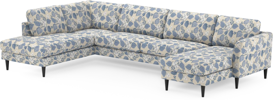 Bridge - 3-sits soffa med divan vänster och schäslong höger - Blå