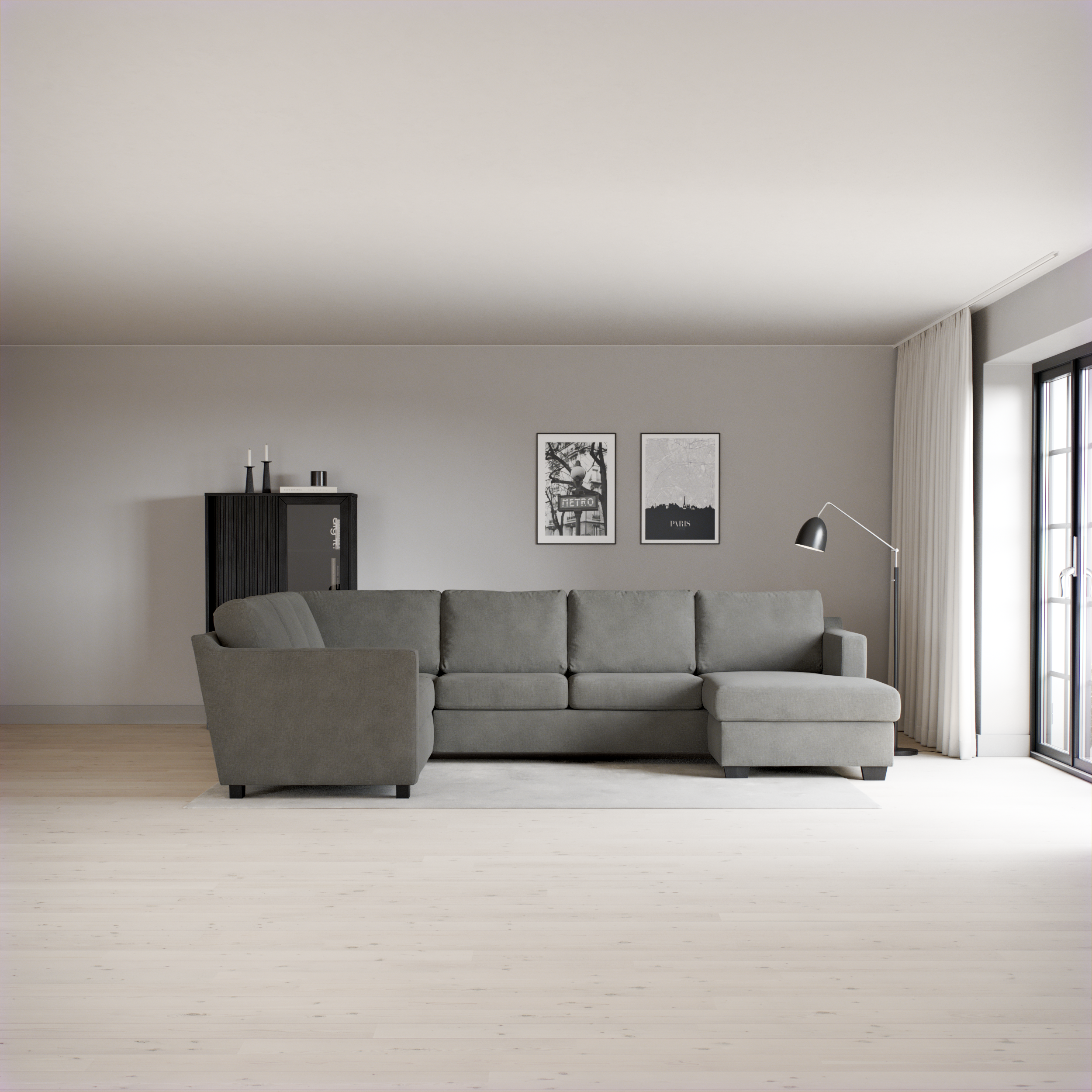 Friday, Hörnsoffa, 2+3-sits med schäslong höger