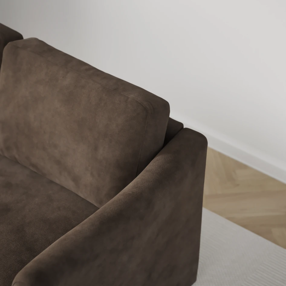 Öland - Bäddsoffa med schäslong höger - Brun