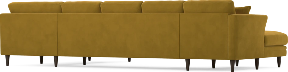 Eden - 3-sits soffa med schäslong vänster och divan höger - Gul