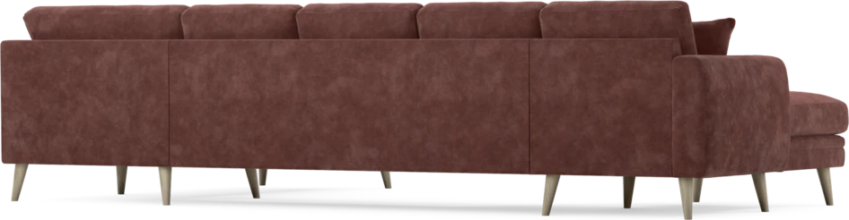Eden - 3-sits soffa med schäslong vänster och divan höger - Röd