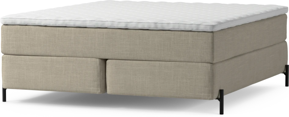Delux Exclusive - Kontinentalsäng, dubbelsäng med bäddmadrass och sängben - Beige