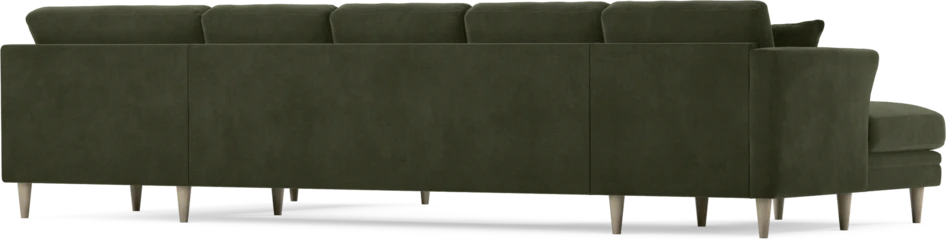 Eden - 3-sits soffa med schäslong vänster och divan höger - Grön