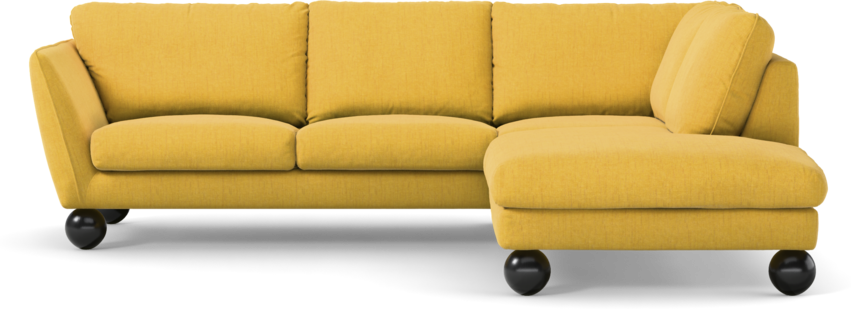 Madison Lux - 2-sits soffa med divan höger - Gul