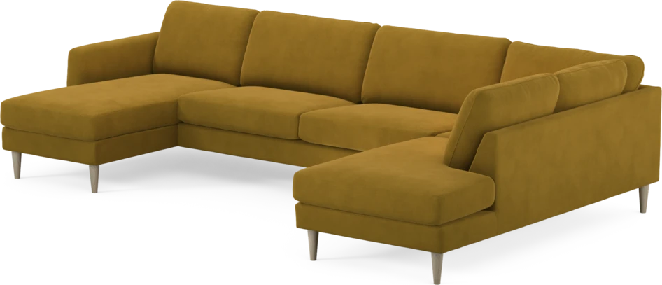 Bridge - 3-sits soffa med schäslong vänster och divan höger - Gul