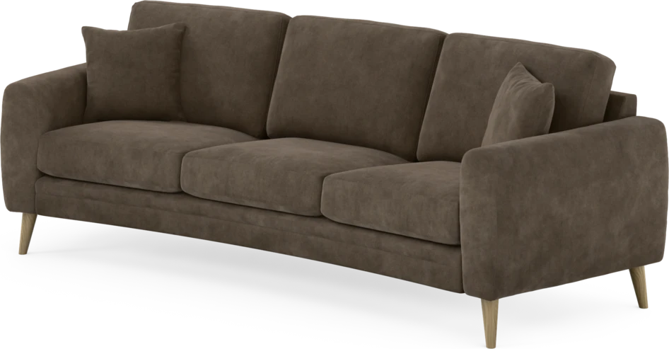 Eden - 3-sits soffa svängd - Brun