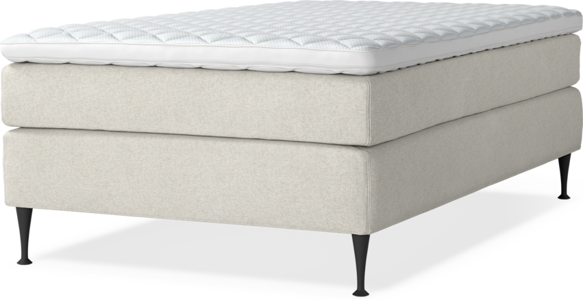 Delux Sense - Kontinentalsäng, enkelsäng 120 cm med bäddmadrass - Beige