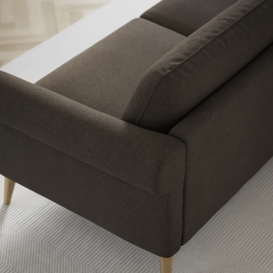 Bridge - 3-sits soffa med schäslong vänster och divan höger - Brun