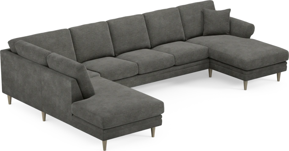 Eden - 3-sits soffa med divan vänster och schäslong höger - Grå