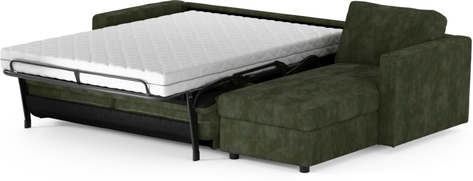 Lindö - Bäddsoffa 2,5-sits med schäslong, vändbar - Grön