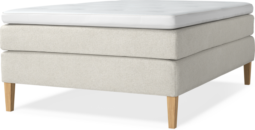Delux Sense - Kontinentalsäng, enkelsäng 140 cm med bäddmadrass - Beige