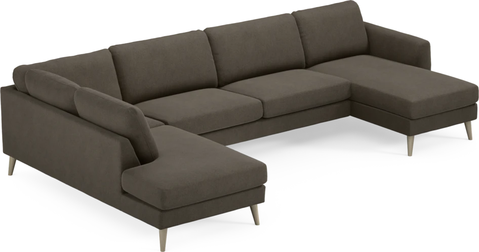 Bridge - 3-sits soffa med divan vänster och schäslong höger - Brun