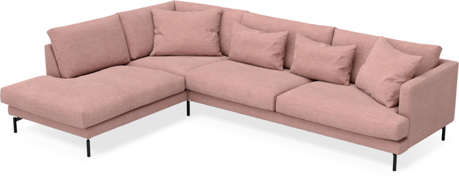 Harper - 3-sits soffa med divan vänster - Rosa