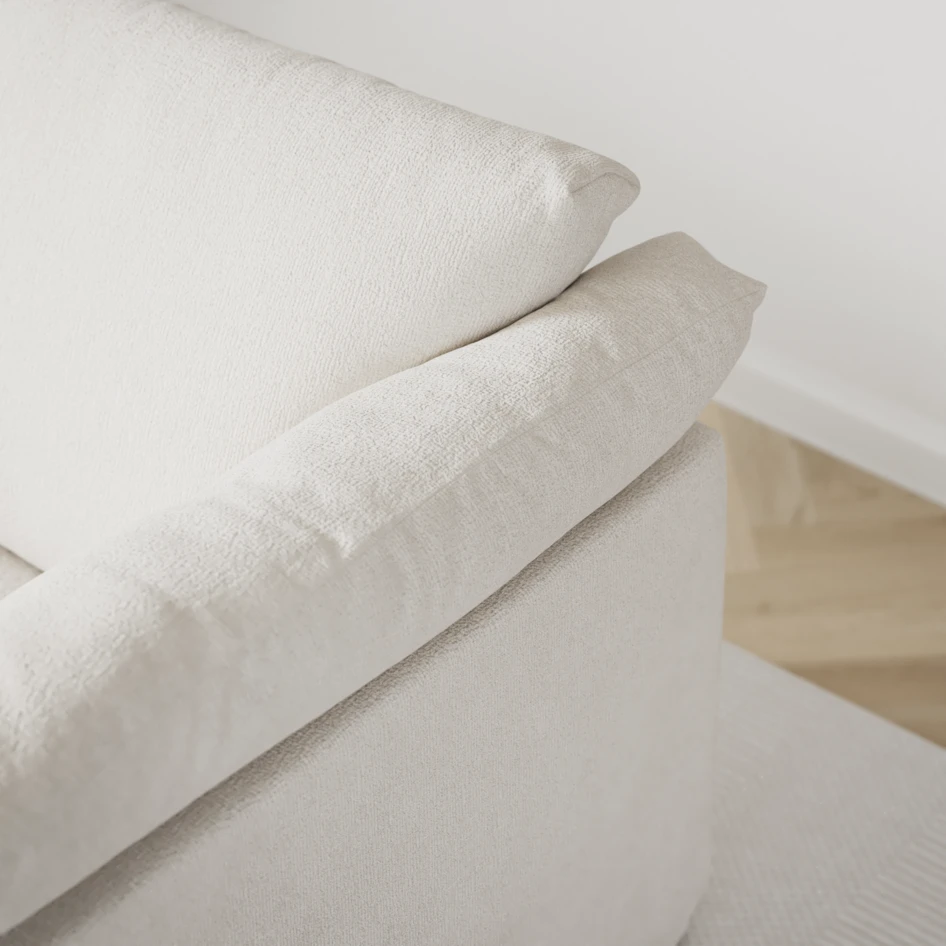 Cherrie Klädsel - Klädsel till 3-sits soffa med divan höger - Vit