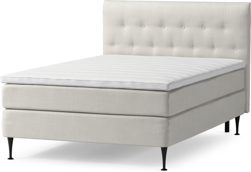 Roma Family - Kontinentalsäng, enkelsäng med bäddmadrass och sänggavel låg pikerad, B 105-140