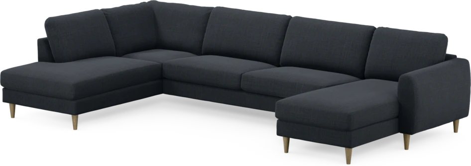 Bridge - 3-sits soffa med divan vänster och schäslong höger - Blå