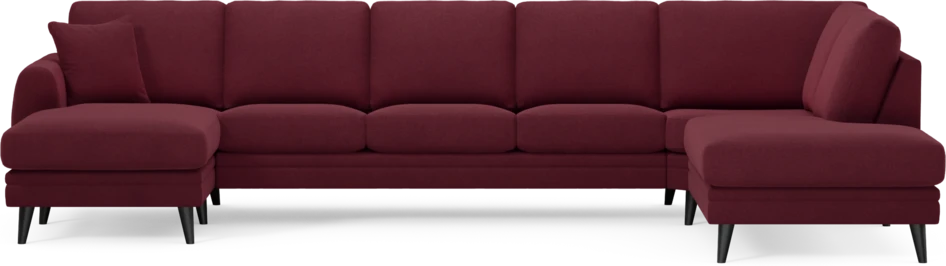 Eden - 3-sits soffa med schäslong vänster och divan höger - Röd