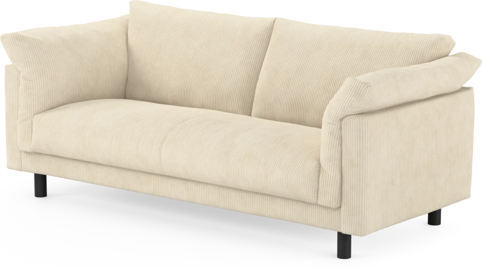 Cherrie - 2,5-sits soffa, hel dyna, fast klädsel - Vit
