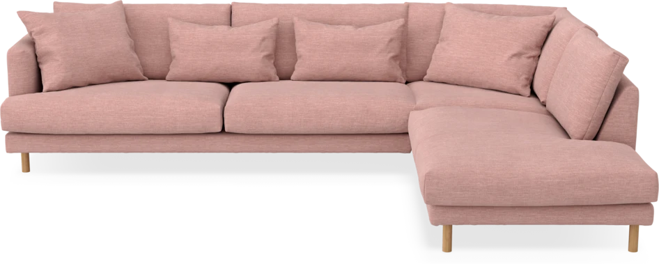 Harper - 3-sits soffa med divan höger - Rosa