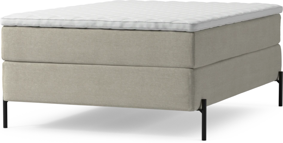 Delux Exclusive - Kontinentalsäng, enkelsäng 140 cm med bäddmadrass och sängben - Beige