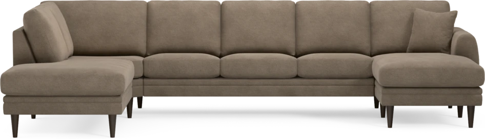 Eden - 3-sits soffa med divan vänster och schäslong höger - Brun