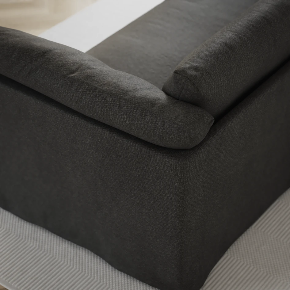 Cherrie - 3-sits soffa med divan vänster, med kappa - Grå